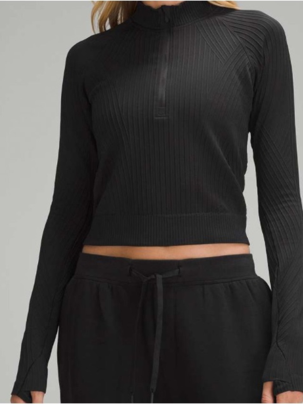 Lululemon Rest Less Cropped Half Zip
Aerial Current Black / Black Size 8